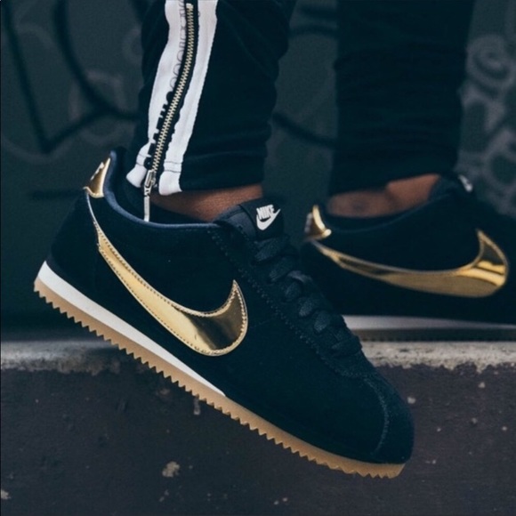 cortez nike black gold